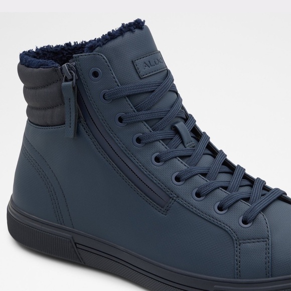 ALDO Preralith Waterproof Navy Blue High Top Sneakers Men’s Size 9 NWT - Picture 6 of 7